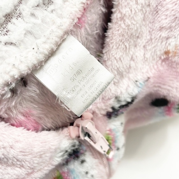 Modern Kids llama print zip up fleece pajama sleeper with hood - Picture 3 of 4